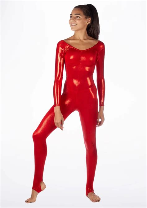 long sleeve bodysuit shiny tights.